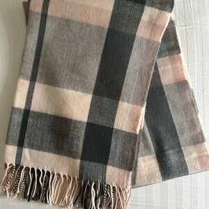J. Crew Plaid Scarf Shawl - Pink and gray